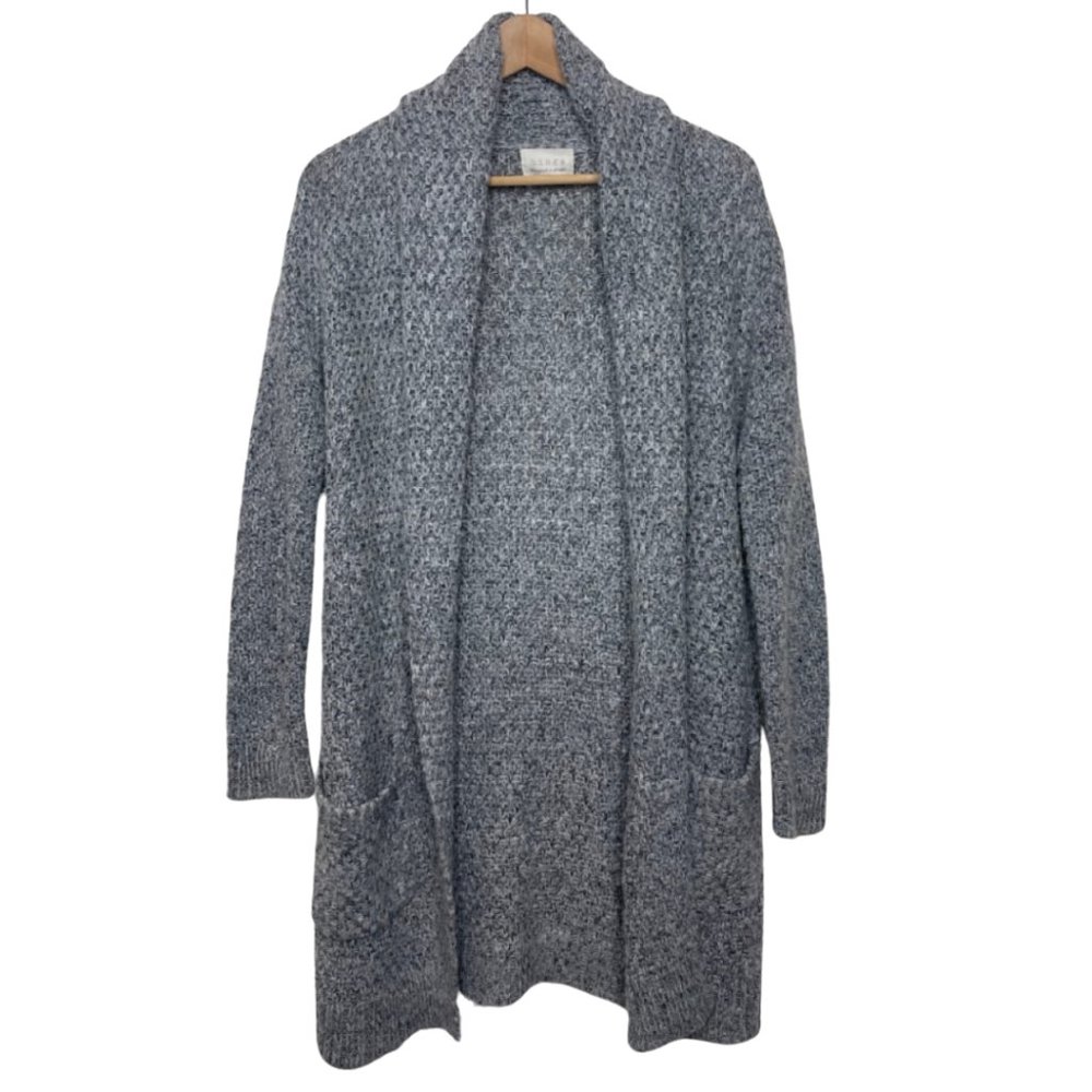 HINGE | Gray Long Open Front Sweater Cardigan | Size XS